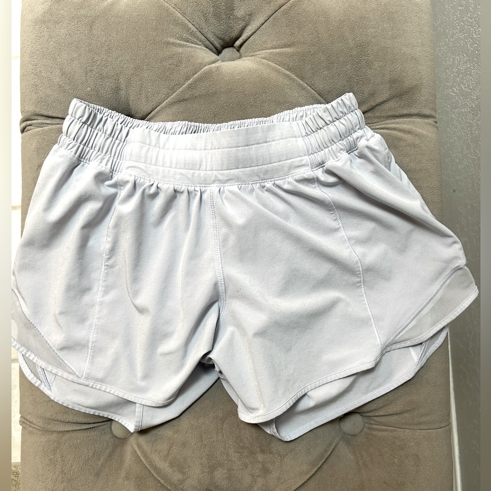 Women's Lululemon Periwinkle Gray Athletic Shorts Size 6 Tall